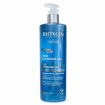 ژل شستشوی روزانه صورت بیوکسین Bioxcin مدل Hydra حاوی هیالورونیک اسید حجم 500 میل